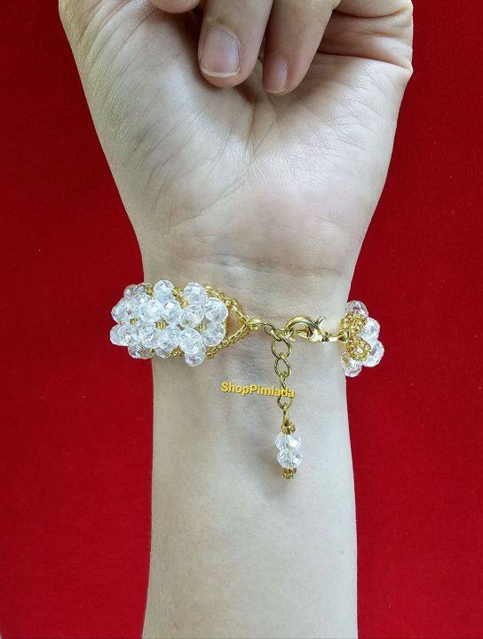 สร้อยข้อมือลูกปัดคริสตัล-handmade-มีแค่ลายละ-1-เส้นเท่านั้นค่ะ-หมดแล้วหมดเลยค่ะ-ประณีตทำขึ้นด้วยมือทุกชิ้น-สวยงามมาก-ยิ่งโดนไฟเล่นไฟดีมาก-ใส่ออกงานได้สวยงามมากๆค่ะ