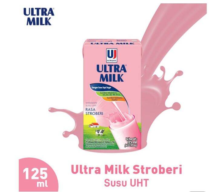 Ultra Milk susu UHT rasa Strawberry 125 ml | Lazada Indonesia
