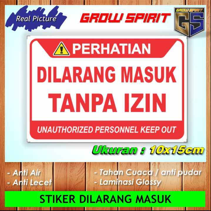 Stiker dilarang masuk tanpa izin | Lazada Indonesia