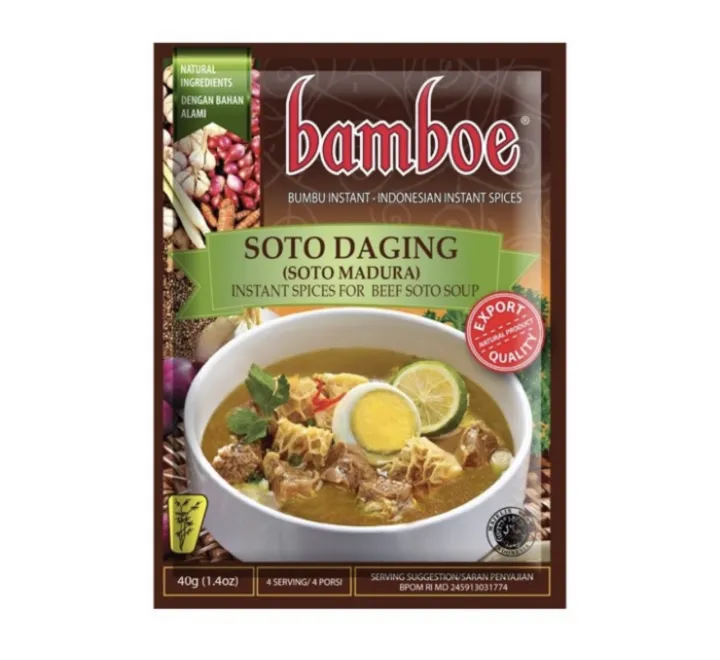 Indonesia Bamboe Bumbu Instant Soto Daging Madura Beef Soup Spice Gram Lazada Co Th