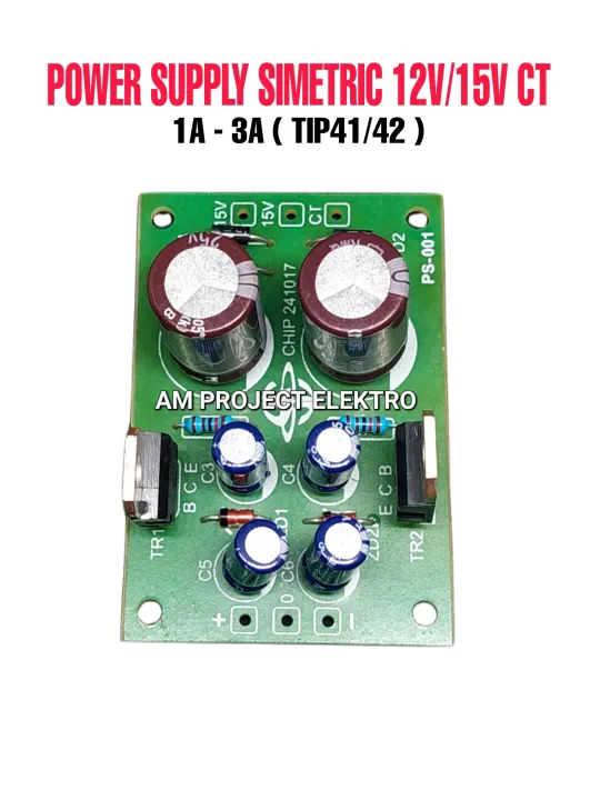 Power Supply Symetrical simetris 12v / 15v PSU symetris ( 1A - 3A TIP41