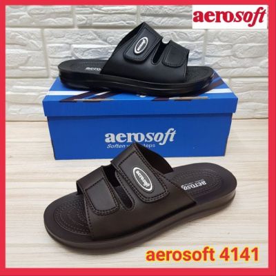 aerosoft(แอโร่ซอฟ) รองเท้าแตะชาย รุ่น 4141 สีดำ (37-45)ส่งพร้อมกล่องตรงรุ่น ของแท้ 100% ส่งด่วน!