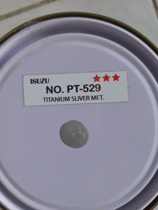 สี-เบอร์pt-529-isuzu-morrison-titanium-sliver-met-1ลิตร-และขนาด-60cc-1ขวดใช้แต้มหรือทาสีรถอีซูซุ-เบอร์-529-แถมพู่กัน-1อัน