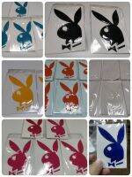 สติ๊กเกอร์งานตัดคอม เทเรซิ่นนูน อย่างดี โลโก้ Playboy ติดรถ แต่งรถ sticker กระต่าย play boy rabbit