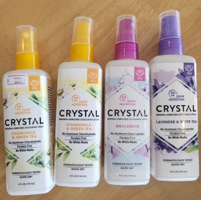 Crystal Deodorant Mineral DeodorantSpray, Chamomile & Green Tea (118 ml)สินค้านำเข้าจากอเมริกา ราคา 320 บาท