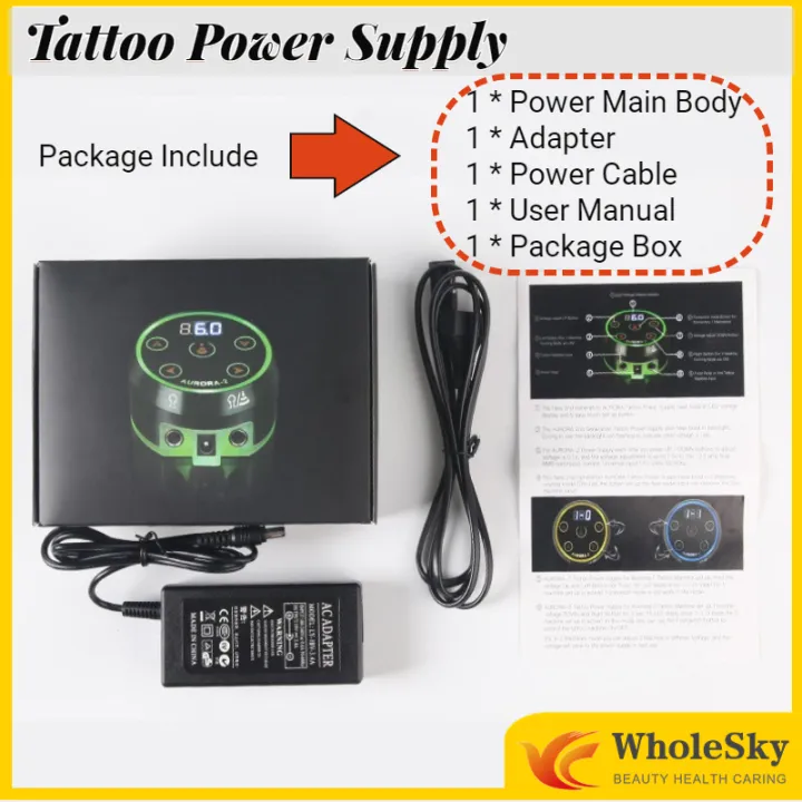 【New!!!】Powerful Aurora II 1.5V16V Tattoo Machine Power Supply LCD LED