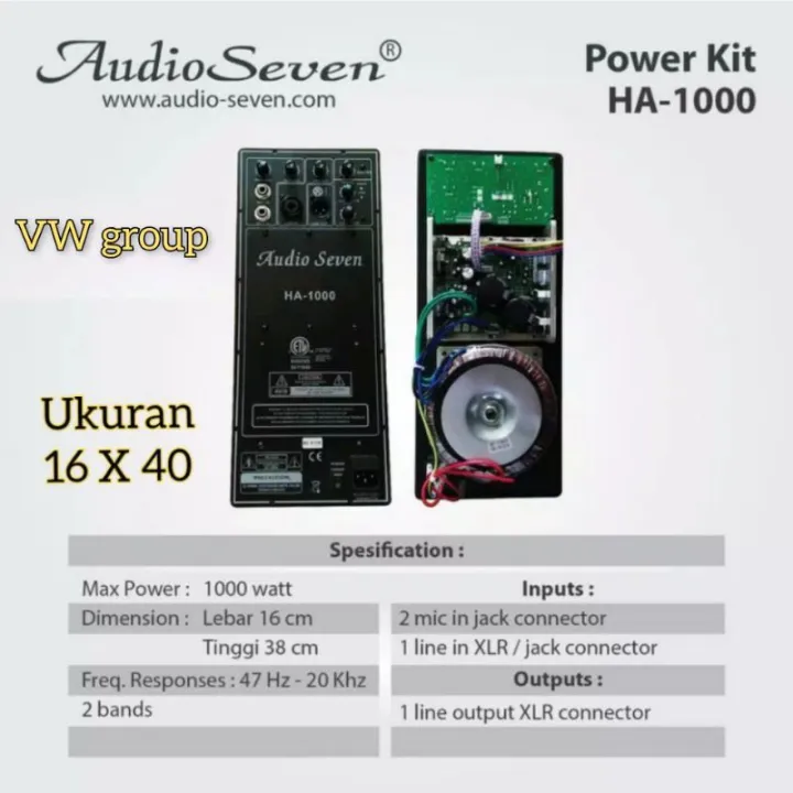 Mesin Speaker Aktif/power Kit Aktif AUDIOSEVEN ORIGINAL HA 1000 16X40 ...