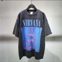 Spenzer.street | Nirvana blue เสื้อโอเวอร์ไซส์ เสื้อผ้าแฟชั่น สตรีท rapper travis ทราวิส 2pac ฮิต 2023 มาใหม่