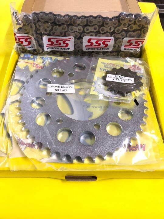 SSS CHAIN N’ SPROCKET for SNIPER 150 CHROME 428-130L-14-45T | Lazada PH