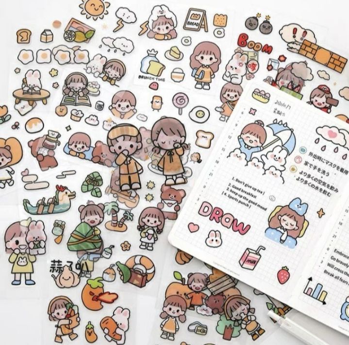 Hộp 1000 sticker hoạt hình chống nước nhiều họa tiết so cute bé ...