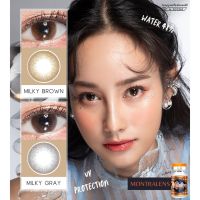 คอนแทคเลนส์ ? Milky (Montra) ? Brown , Gray [มีค่าสายตาสั้นถึง 600] ?ขนาดมินิสวยขายดี