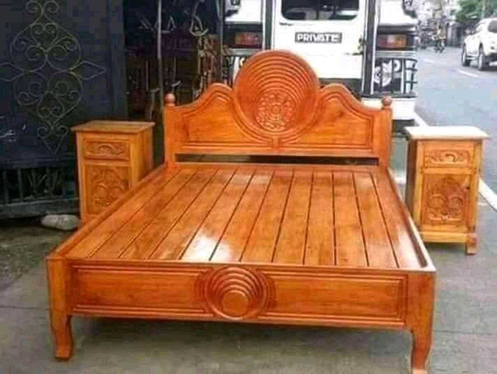 gmelina bed frame,with side table,size 48x75 Lazada PH