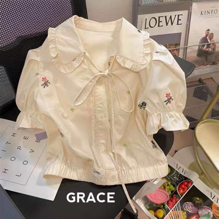 เสื้อคอบัวงานปักสวยมากป้ายgrace