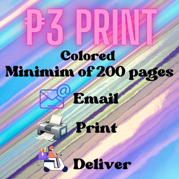 ₱3.00 Colored Printing Lazada PH