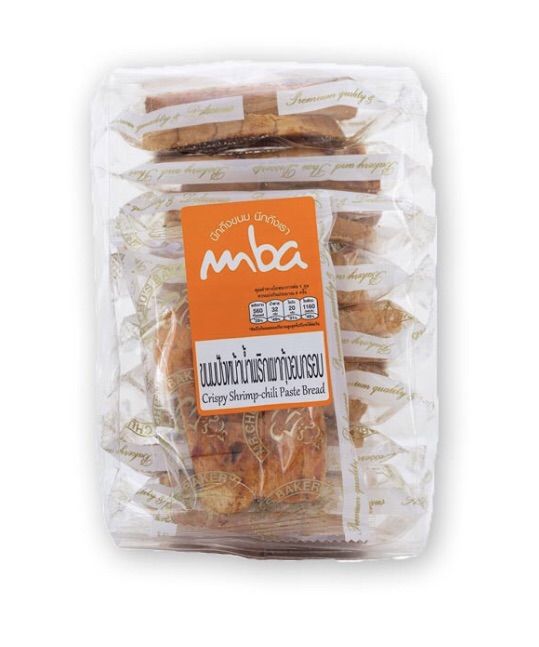 ขนมปังอบกรอบ-หน้าพริกเผากุ้ง-110-กรัม-เอ็มบีเอ-ปังกรอบ-110-กรัม-20-ชิ้น-ผลิตใหม่-แม่หมีรีวิว-จัดส่ง-อาหารแห้ง