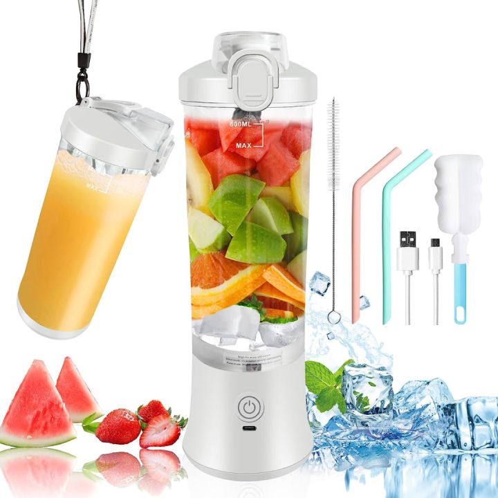 Portable Electric Juicer Fruit Mixer 600ML Blender with 4000mAh USB  Rechargeable
