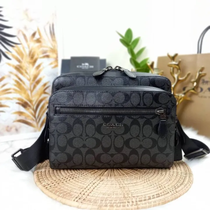 COACH (91485) WEST CAMERA BAG IN SIGNATURE CANVAS Lazada.co.th