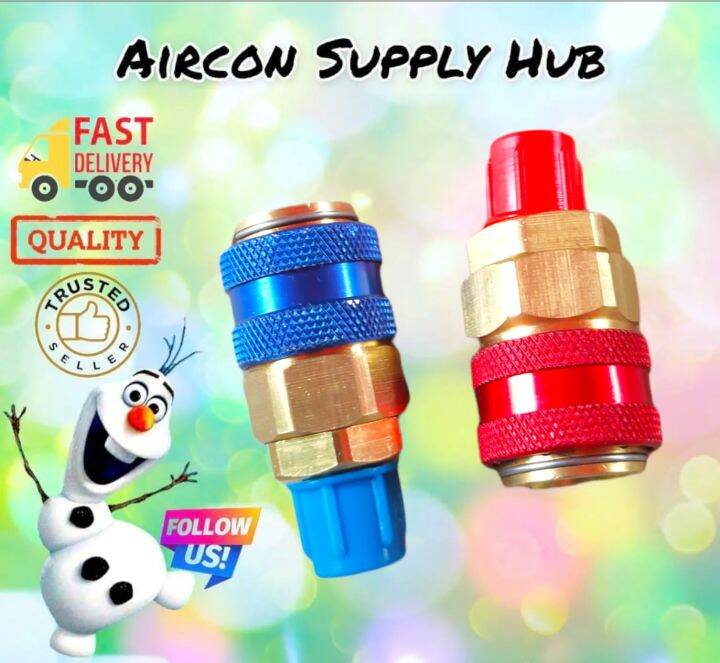 Car Aircon Quick release PAIR OF COUPLER ONLY 134A Adaptor for Manifold