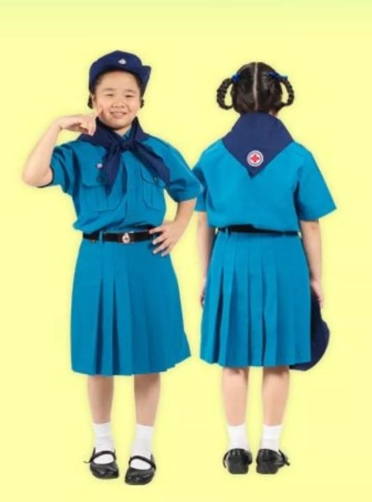 เสื้อยุวกาชาด-เสื้อนักเรียนหญิงสีฟ้าตราสมอ