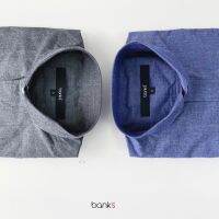 Bank’s spread collar in long sleeve shirts. Japanese Cotton Yarn Dyed Poplin เสื้อเชิ๊ตคอปาด เสื้อเชิ๊ตแขนยาว