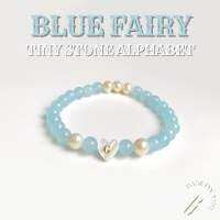 BASE ON YOU - Tiny stone alphabet : BLUE FAIRY (กำไลข้อมือหินนำโชค)