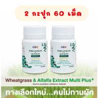 ( 2 กะปุก 60 เม็ด ) ผักเม็ด Globalone Wheatgrass &amp; Alfalfa Q10 ผักเม็ดนิวไลฟ์