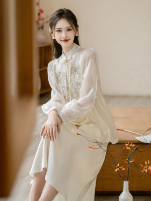 ชุดผู้หญิงสไตล์จีนแบบใหม่ชุดฮั่นฝูลุคนางฟ้าสไตล์จีนเบาๆเสื้อแบบนางฟ้าสุดๆพร้อมชุดกระโปรงชุดแฟชั่น