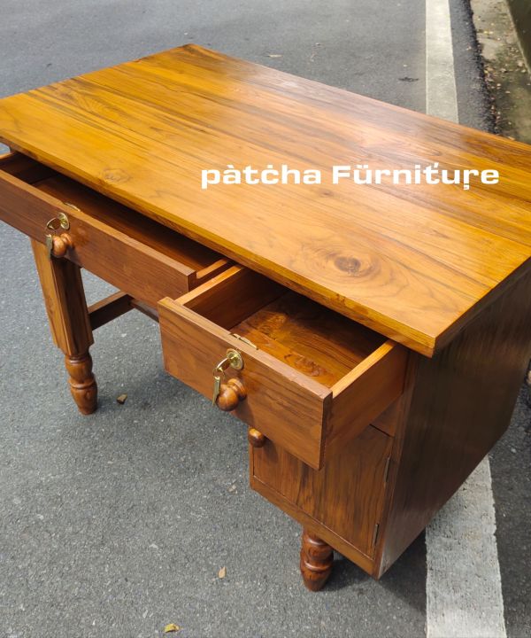 โต๊ะทำงานไม้สัก-โต๊ะบัญชี-โต๊ะคอม-ขนาด-60-100-75-cm-สินค้าพร้อมส่ง