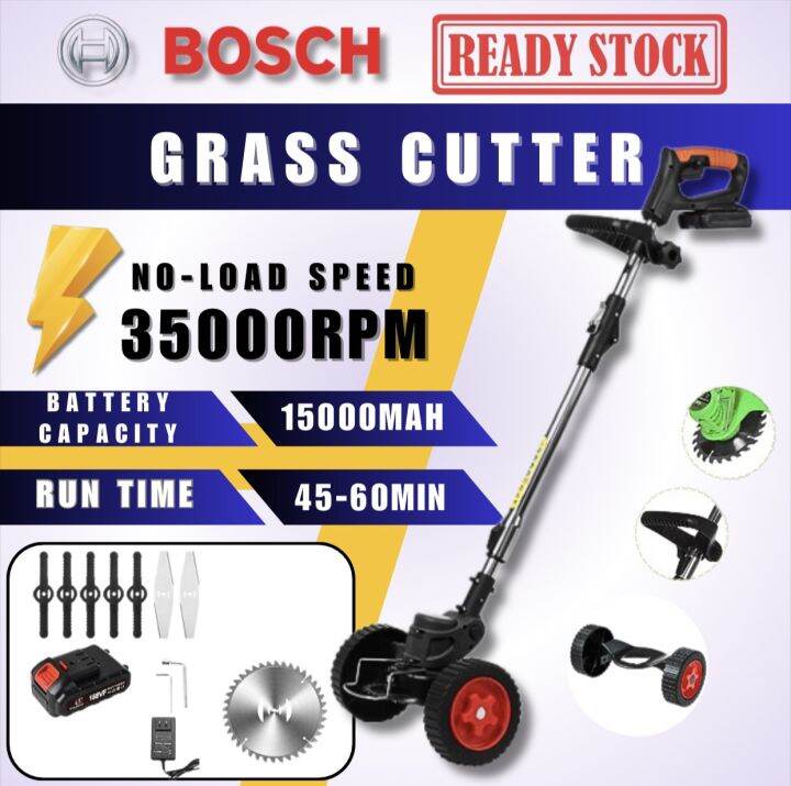 BOSCH 388V Cordless Grass Cutter Electric Lawn Mower With 1 Battery and
