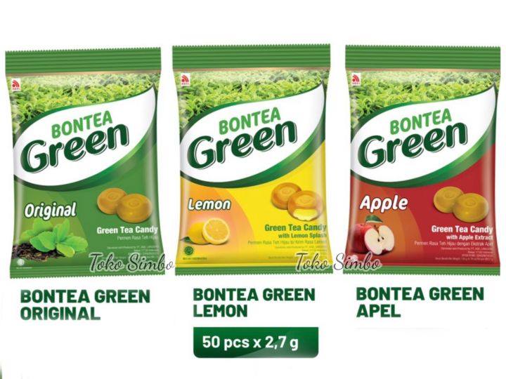 Bontea Green Permen Teh Green Tea Dengan Aneka Rasa Lemon Original ...