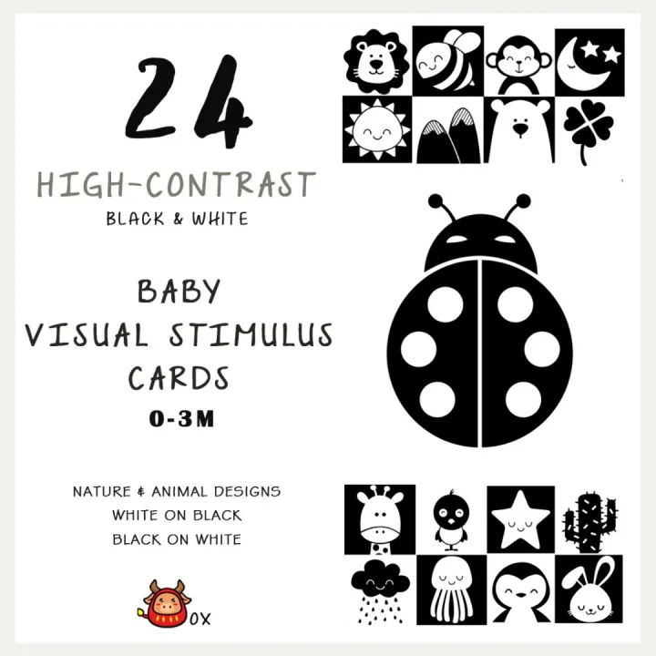 Flash Card Bayi Balita Newborn 0 3 months High Contrast Kartu Belajar