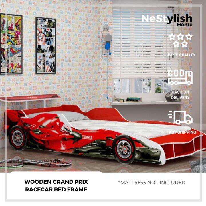 HomeMakers Furniture F1 Single Bed for Boys Kids Single Bed F1 Race Car