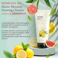 ?HERB DAY 365 MASTER BLENDING FACIAL FOAMING CLEANSER LEMON &amp; GRAPEFRUIT โฟมล้างหน้าที่ทำความสะอาดได้อย่างล้ำลึก ช่วยควบคุมความมัน พร้อมกระตุ้นการผลัดเซลล์ผิว ด้วยส่วนผสมของเลม่อนและเกรปฟรุต