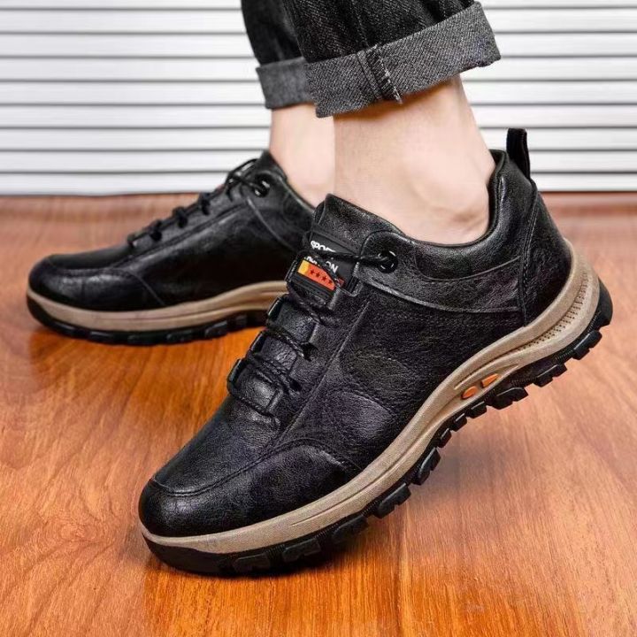 New Classic Black Business Casual Leather Shoes For Men Breathable ...