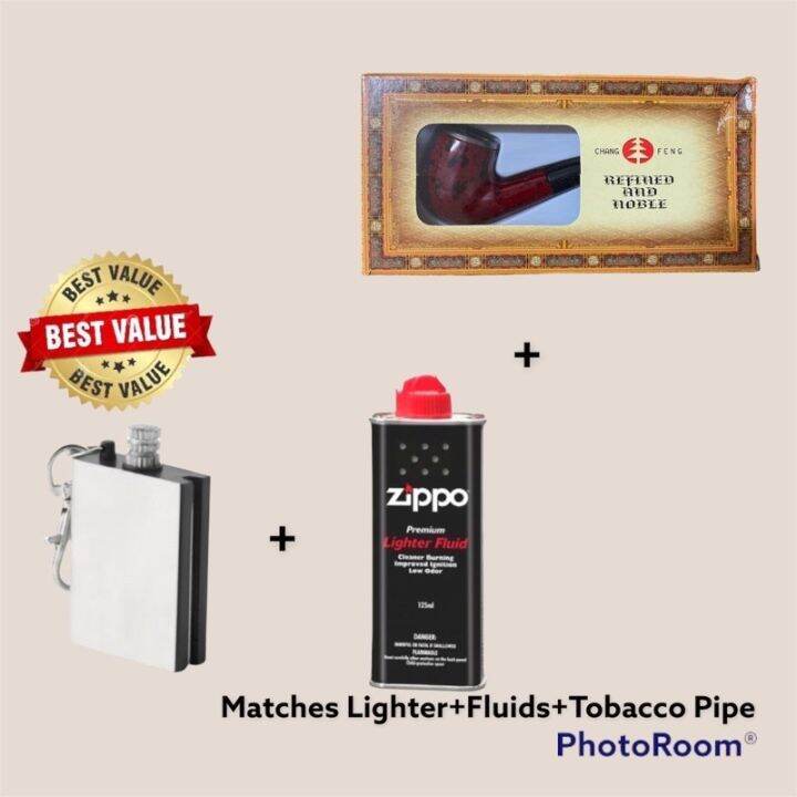 (Bundle Set)Matches Oil Lighter +Zippo Fluids+Tobacco Fiber Pipe Lazada