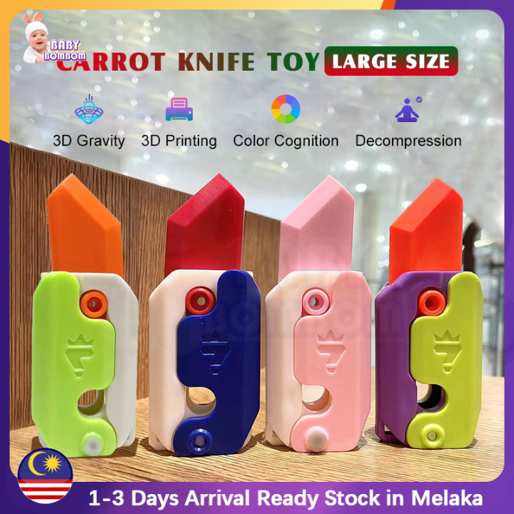 1 Luminous Radish Knife 3d Gravity Radish Knife Push Brand Small Carrot  Comb Will Light Up New Decompression Toy