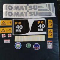 สติ๊กเกอร์ ติดรถแม็คโคร Komatsu PC40MR-2 ติดรอบคัน ตัวหนังติดฝากระโปรงสีเทา สติ๊กเกอร์ติดรอบคัน ตรงรุ่น อะไหล่ แม็คโคร แมคโคร รถขุด