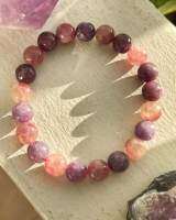 เลพิโดไลต์สีม่วงผสมทัวร์มาลีนสีชมพู ( Lepidolite with Pink Tourmaline ) สีสวยหวานแต่ใส่ง่าย บางเม็ดของ lepidolite มีติดแร่ไมก้า ( mica ) ผสมทำให้มีความวิบๆวับๆด้วย 

?Size ลูกปัด 9 mm. ขนาด 16 cm.