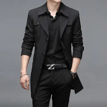 Men's business hot sale trench coat