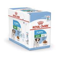 ( ยกกล่อง 12 ซอง ) Royal Canin Mini Puppy Pouch Gravy อาหารเปียกลูกสุนัข พันธุ์เล็ก อายุ 2-10 เดือน