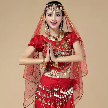 Special Offer Belly Dance Accessories Veil Headdress Indian Dance Costume  Accessories Head Chain Inlaid with Gem Forehead Diamond Gem