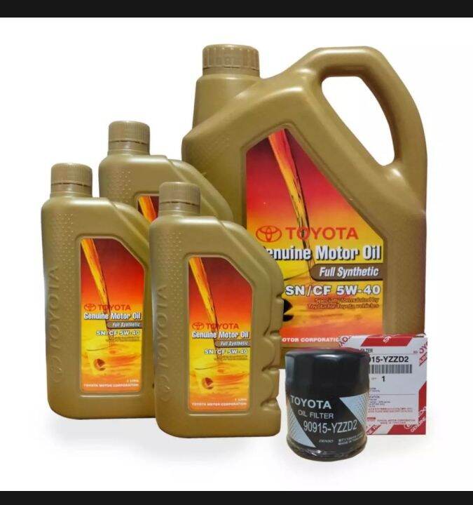 Toyota Genuine Motor Oil Full Synthetic 5W40 Oil Change Bundle For