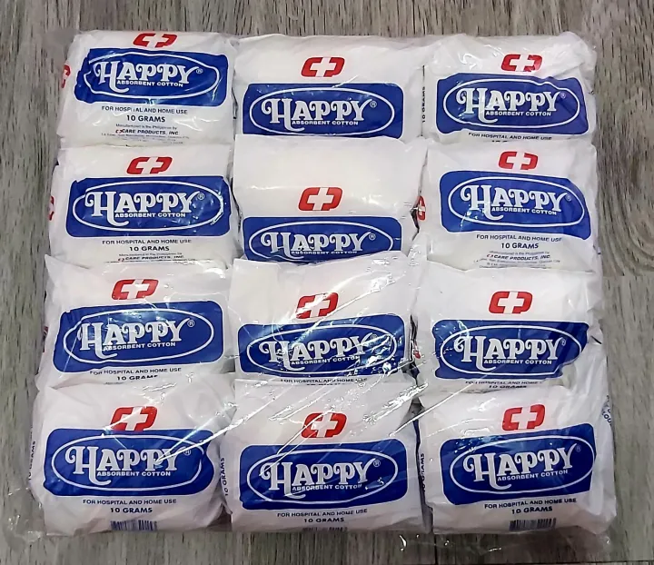 Bulak | Happy Absorbent Cotton 10g | 12pcs per Pack | Lazada PH