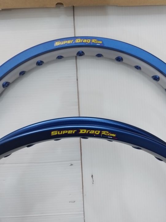 วงล้อ-super-drag-rim-รุ่น-street-1-40-17-เจาะตา-ขอบเรียบ-2วง-สีน้ำเงิน-เงิน-รหัส-sd1417bb2