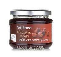 (Free shipping) Waitrose Bright &amp; Tangy Wild Cranberry Sauce 205g เวทโทรส ซอสสำหรับราดอาหาร รสแครนเบอร์รี่ 205 กรัม