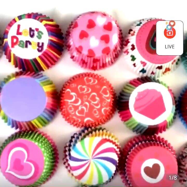 100 Pieces Mini Rainbow Cupcake Liners Paper Baking Cups Muffin Liners ...