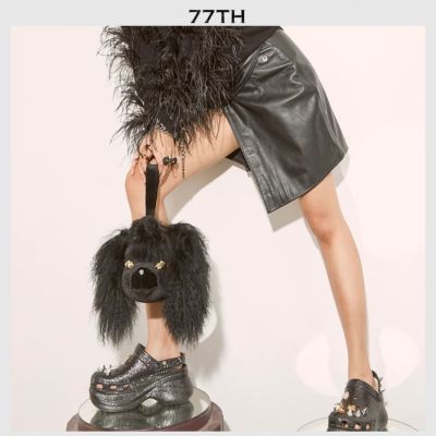 77th Black poodle shape hand bag