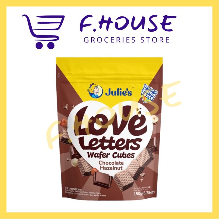 Julies Love Letters Wafer Cubes Chocolate Hazelnut 150g Lazada 