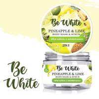 บีอี ไวท์ สครับ สัปปะรด &amp; มะนาว B White Pineapple &amp; Lime Body  Mask &amp; Scrub เนื้อละเอียด ไม่บาดผิว 300g