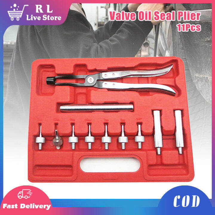 11Pcs Auto Valve Oil Seal Removal Tools Set Valve Extraction Pliers